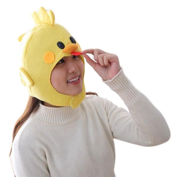 

novelty funny cartoon chicken animal plush hat stuffed toy full headgear cap cosplay costume festival party p props