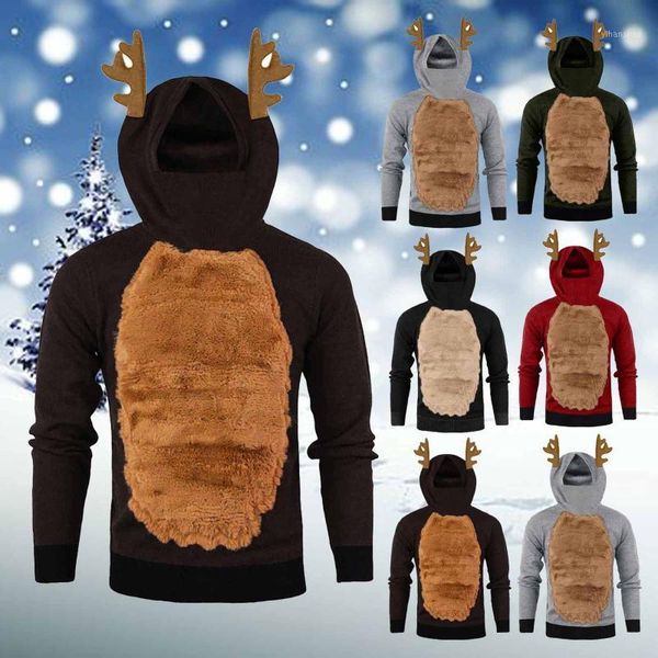 

men autumn pullover hoodies winter hoody feather hooded christmas 3d coats jacket sweatsuit hoodie sudaderas men clothing1, Black;brown