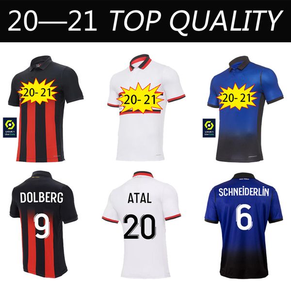 

20 21 ogc хорошие футболки dolberg 2020 2021 atal lees meloou cyprien футболка rony lopes claude maurice ницца джерси таиланд, Black;yellow