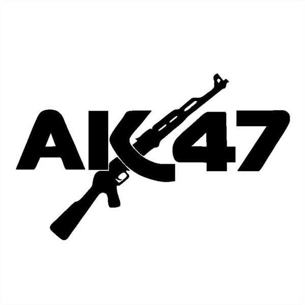 

12.2x20cm ak47 gun car sticker becomes interesting rifle vinyl decals black/silver s8-0002