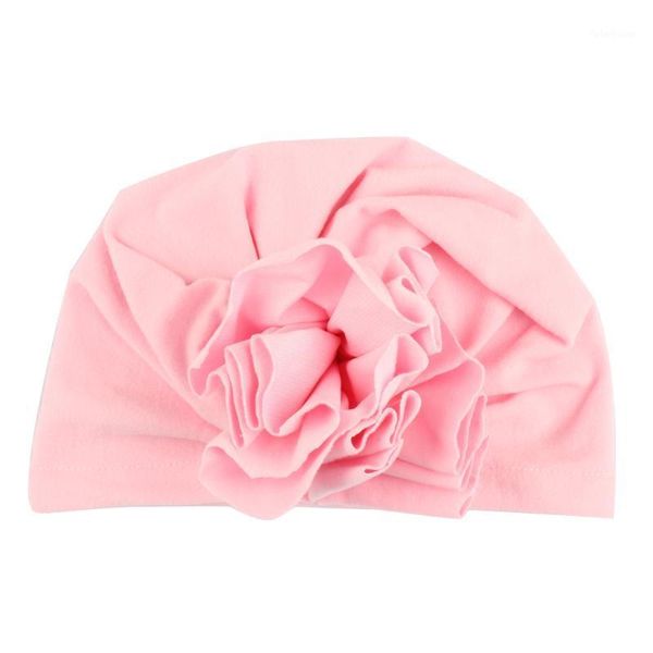 

1pcs baby knotted flower head hats solid bows india beanies cotton toddler infants floral caps for boys and girls1, Yellow