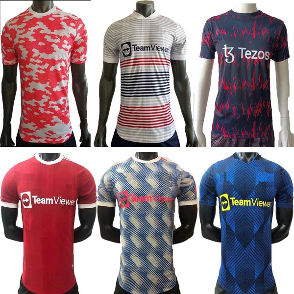 

plyaer version 21 22 ronaldo man soccer jerseys home away united special dodici b. fernandes pogba rashford football shirts utd de 2021 2022, Black;yellow