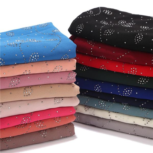 

scarves 10 pcs/lot women's bubble chiffon scarf crystal hijab shawls wraps solid color muslim 20 colors, Blue;gray