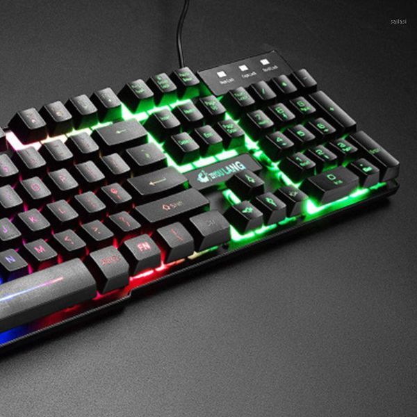 

1set t11 english version button key keyboard rainbow backlight mechanical keypad mouse for pc lapdeskgaming kit1