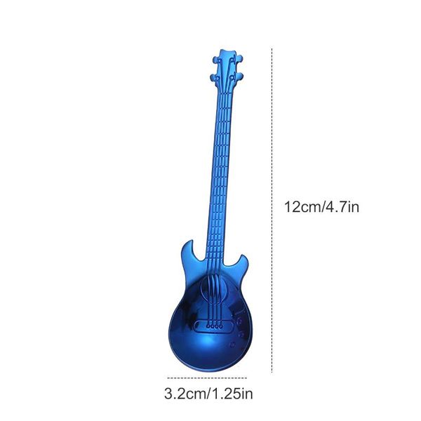 

creative guitar dessert spoon stainless steel coffee spoon teaspoon kids gift home decorations art tableware h bbyfvx