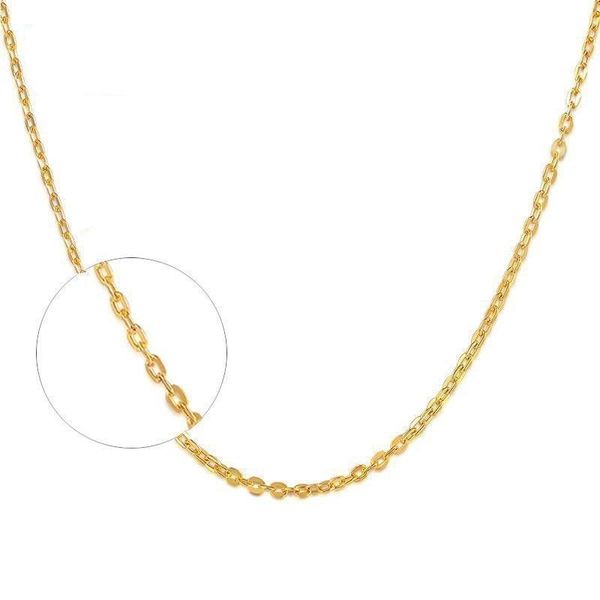 

chains pure 24k yellow gold o-line chain necklace/ 999 fashion women necklace 2.2g, Silver