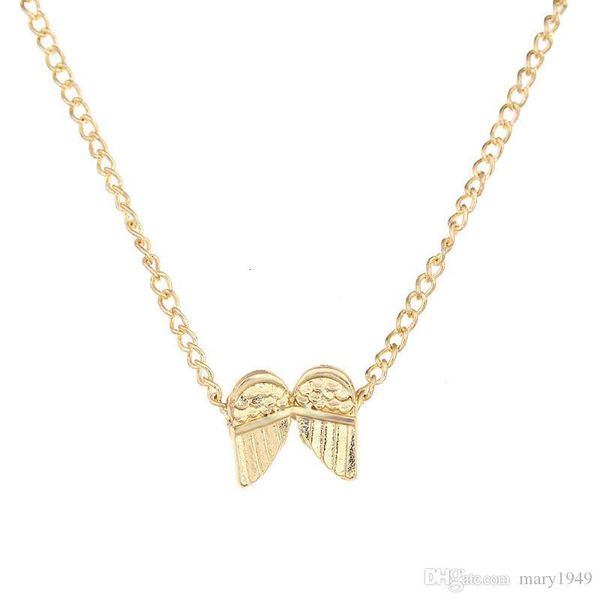 

necklaces gold silver color angel wings pendants women necklace with gift card fashion jewelry holiday gifts