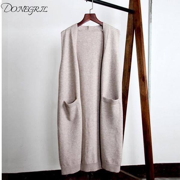 

2020 autumn knitted cardigans sweater vest women casual sleeveless loose cardigan sweater female vest elegant cardigan women, White