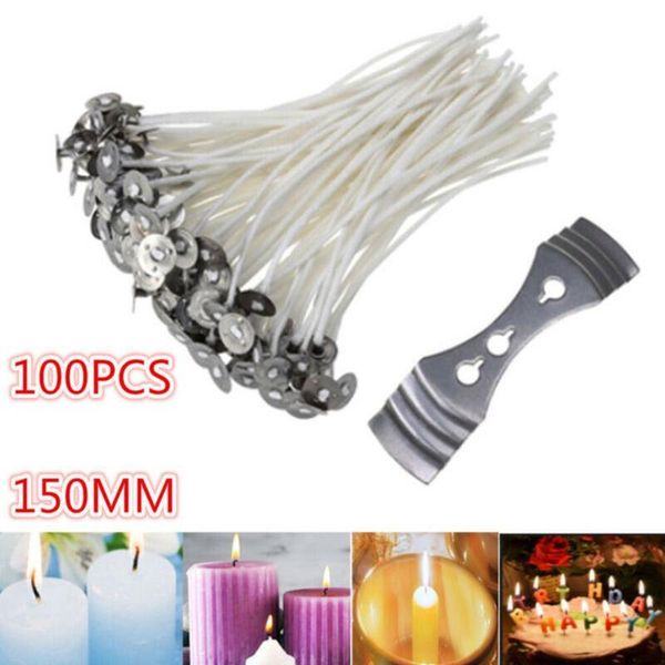 

15cm pre waxed candlewicks for candle making+1pc 3-hole holder bracket new bbyywb