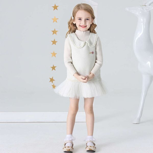 

clothing autumn children's and winter vt girl's drs princs skirt with veet mh lace shirt, Red;yellow