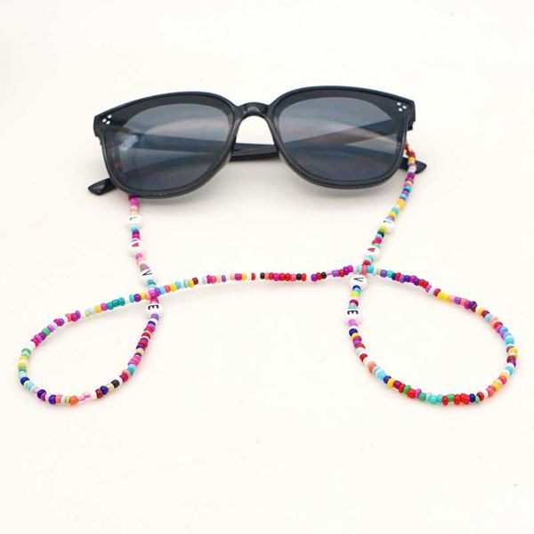 

chains grapes rainbow fashion collares beads choker for women glasses chain boho jewelry love letter summer beach necklaces, Silver