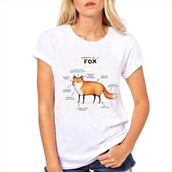 

hakuna puk matata harajuku kawaii fox cat graphic tees women aesthetic t shirt crew neck summer clothes for women plus size, White
