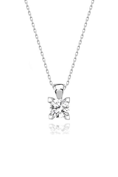 

strass spiked engagement 925 silver necklace