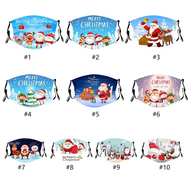 

reusable masks kid adults xmas kids party 3d print santa claus fun protective christmas mouth face mask multi models