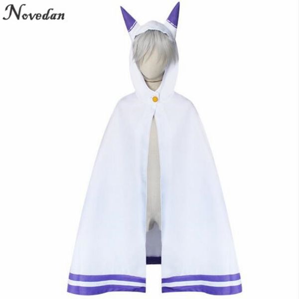 

anime costumes re zero kara hajimeru isekai seikatsu anime emilia cosplay cat ear cloak cosplay costume casual capes, Black