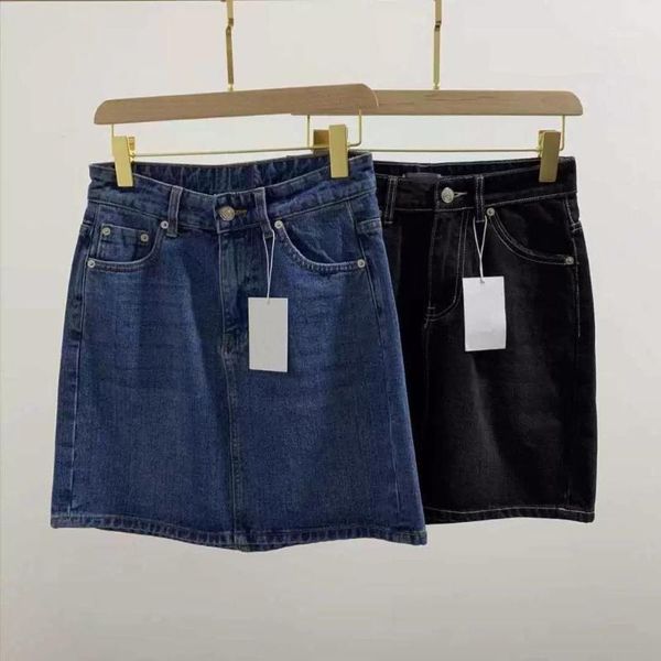

women skirt 2020 summer new casual wild lady a-line denim skirt1, Black