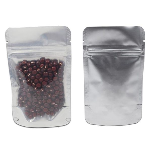 

black gold rear clear front pure aluminum foil stand up pouch zip lock zipper bag resealable food tea dried flower packaging h bbythq