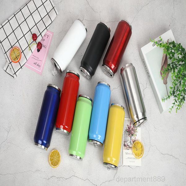 

creative vacuum insulated fashion stainless steel thermos portable wide mouth can cup travel water coke drinking bottle owa1740