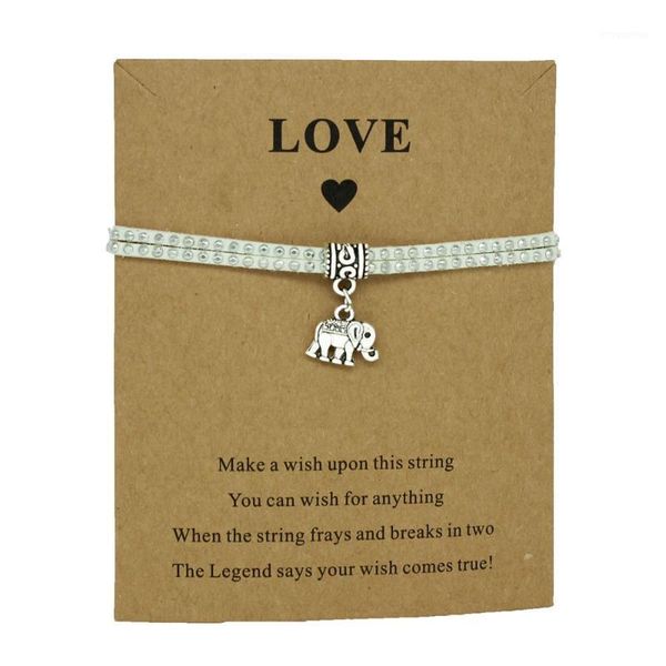 

hiping retro elephant charm bracelet friendship inspirational gift wish leather bracelets women men kids jewelry rope chain1, Golden;silver