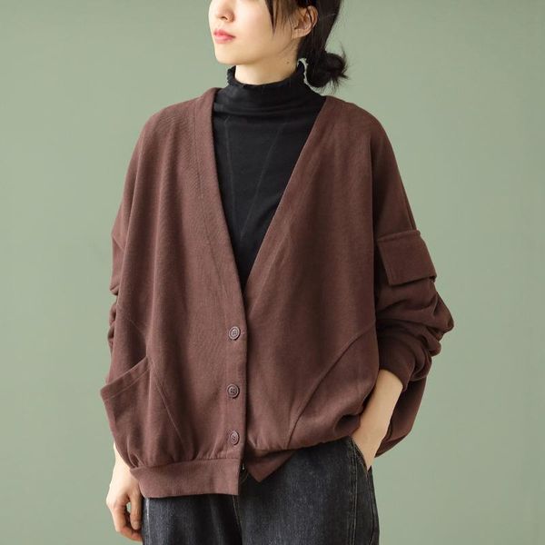 

women coat jacket spring and autumn fashion casual ladies coat solid color loose single-breasted women top, Black;brown