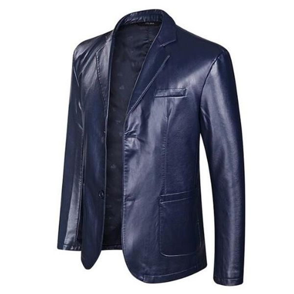 

classic large size 8xl leather jackets men's jacket outwear men's coats spring autumn p u jacket coat 2020 new fashion, Black