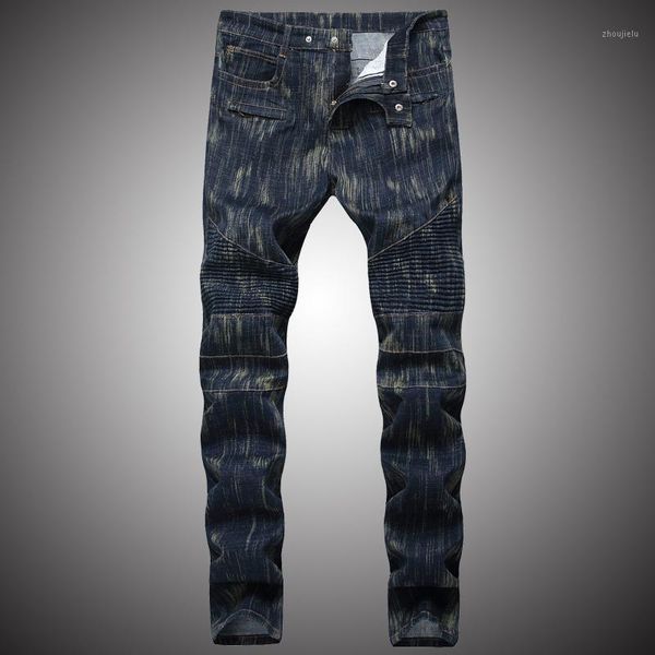 

vintage denim pants skinny jeans men biker jeans for men 2020 autumn hip hop punk streetwear1, Blue