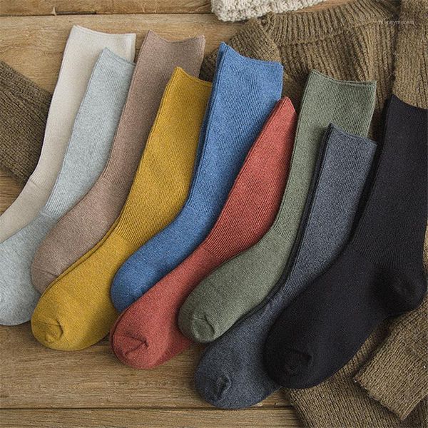 

9 colors casual fashion women warm thick high white black wine red socks pile heap socks solid color 1pair1, Black;white