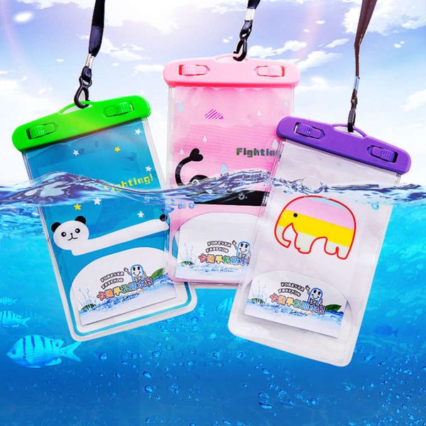 

large p cartoon outdoor bag new transparent waterproof mobile phone cover