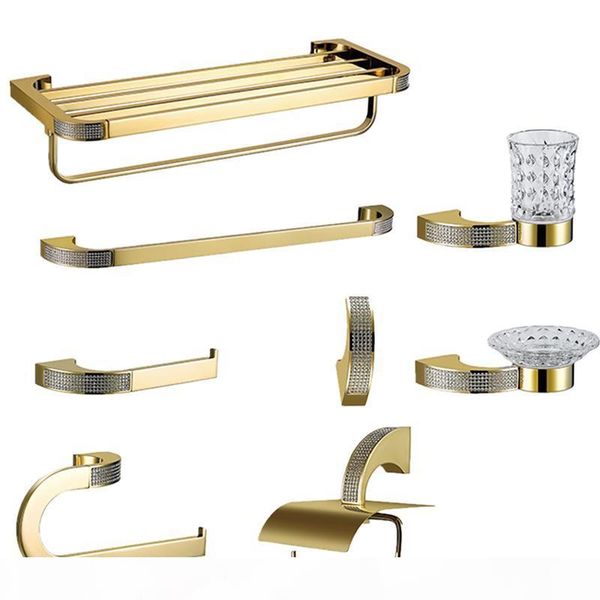 

holder polished bathroom toothbrush bathroom crystal with brass set soap gold accessories hardware set dish luxury metal zlznh ffshop2001