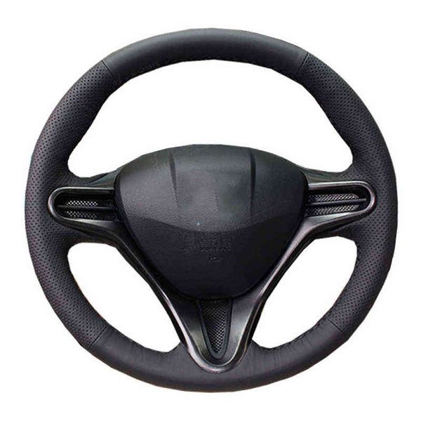 Coprivolante per auto originale fai da te personalizzato per Honda Civic Old Civic 20062011 Treccia in pelle nera per volante J220808