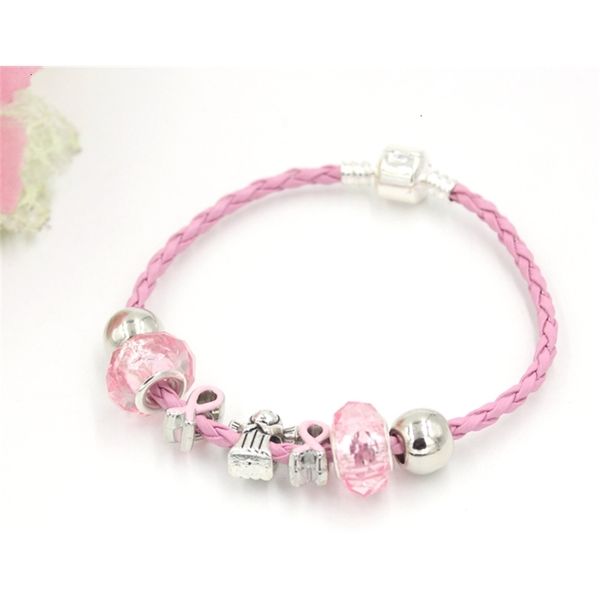 

fashionkfgrawareness angel bead shipping beads european pink ribbon breast cancer bracelets2lqn