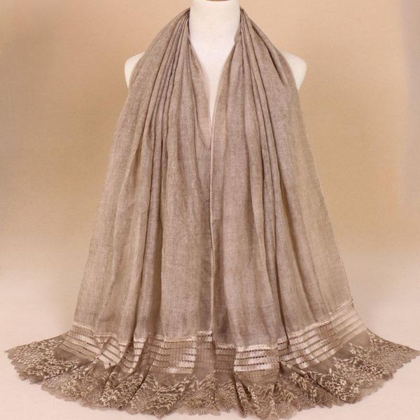 

flower lace scarf women bandhnu cotton muslim large size scarves floral hijab shawls wraps scarves/shawls 180*85cm, Blue;gray