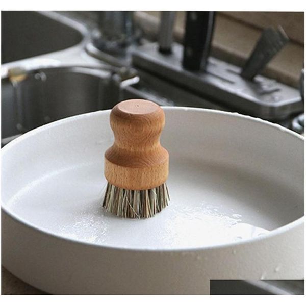 

palm pot wash brush wooden round mini dish brush natural scrub brush durable scrubber short handle cleaning d jllphe comb2010