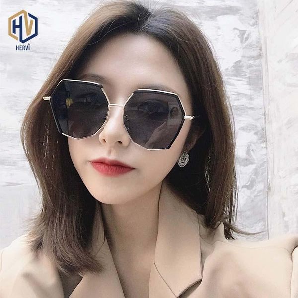 

sunglasses polygon personality female tide retro harajuku style fashion net red glasses round face anti-uv, White;black
