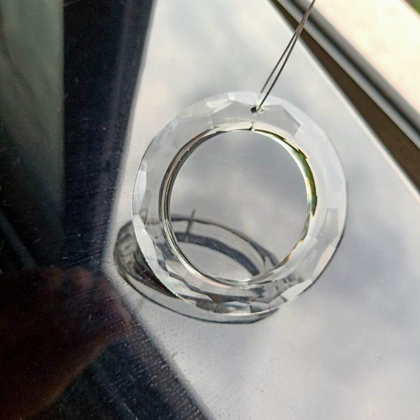 

50mm glass clear ring crystal pendants accessories for chandelier crystals lamp parts prisms hanging ornament diy home decor h bbyyln