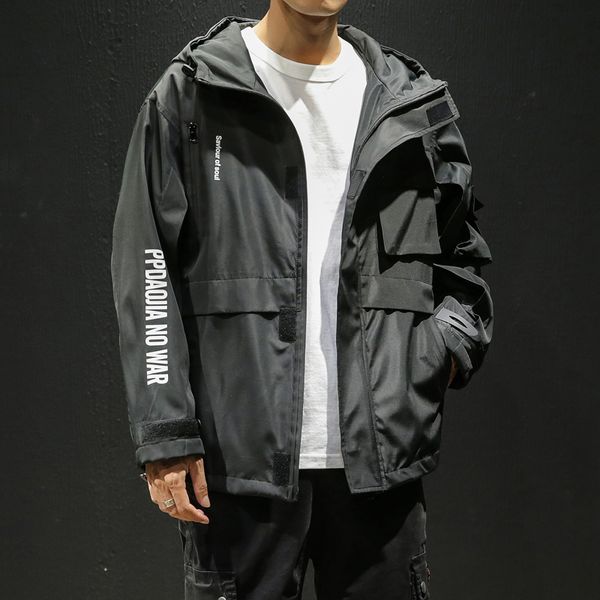 

2021 new mens casual hoodie jacket big pocket men warm thick coat plus size windbreaker male jaqueta 8hj6, Black;brown