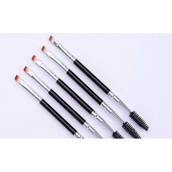 

14cm 2in1 bevel eyebrow brush makeup double-headed inclined eyebrow brush eyelashes curler volume tool pincel maquiage bbyvux