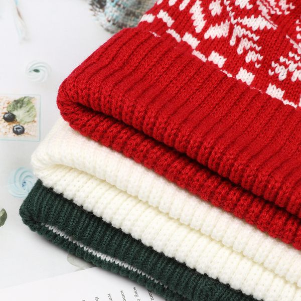 

fashion beanie christmas pompom new korean snowflake winter sports cycling warm knitting thick hat women and men gif
