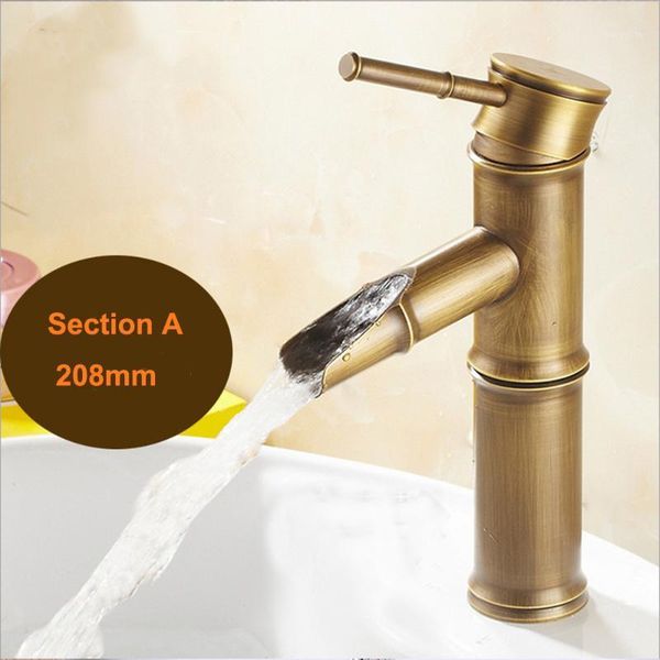 

and cold water faucet pure copper imitation bamboo basin faucet, imported spool and pvd vacuum plating1