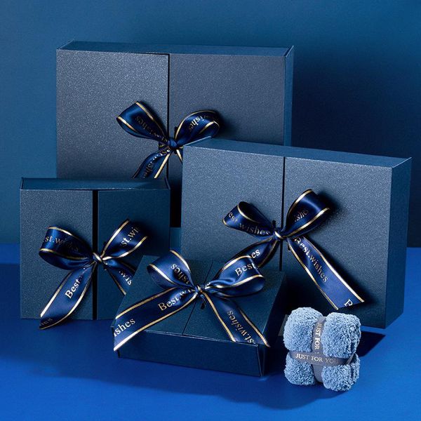 

gift wrap cosmetic cloth packaging box high grade large blue for birthday valentine's day year present packing one piece
