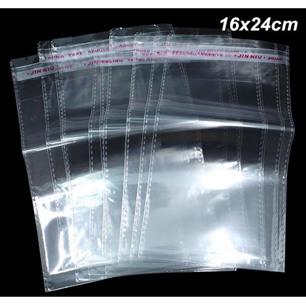 

16x24cm transparent opp self adhesive cello cellophane wraps clear cello flat treat cookies snack storage bags self seal poly plastic