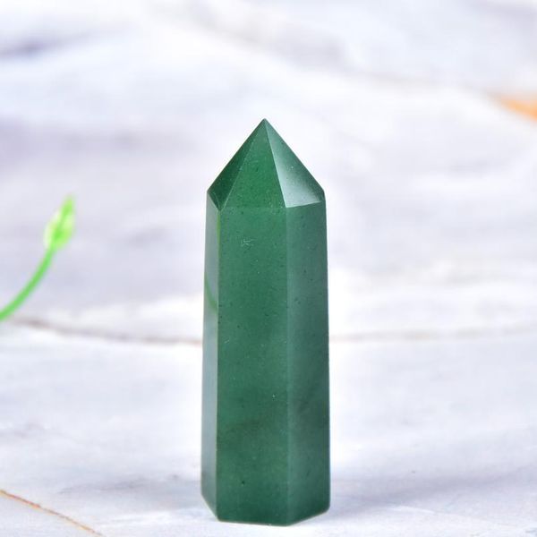 

natural crystal aventurine quartz point healing stone hexagonal prisms 50-80mm obelisk wand treatment stone diy jlloca, Black