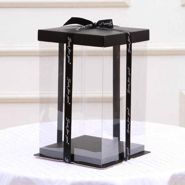 

30.5x30.5x40cm transparent empty gift box for artificial teddy bear rose flower gifts box women plush bear gift