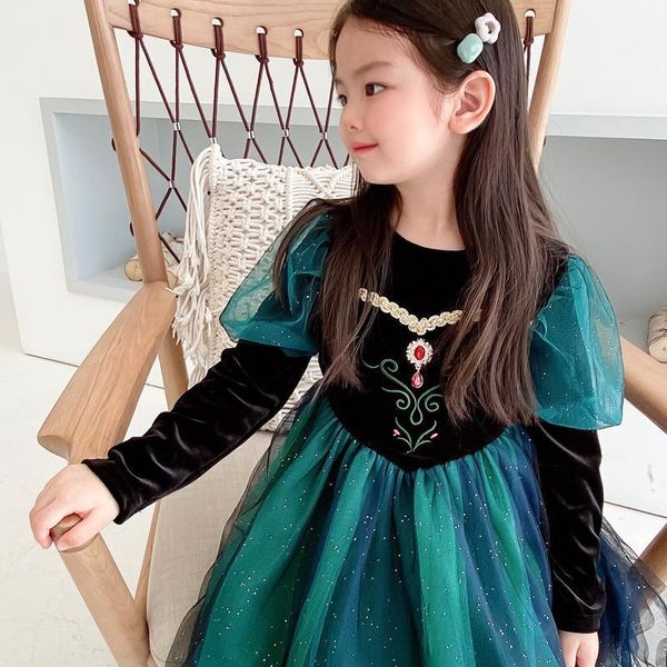 

girl's dresses year kids dress winter autumn children clothes puff sleeves evening for girls wedding party 3 4 6 8 12 13 year1, Red;yellow