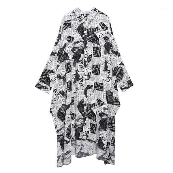 

z-zoux women blouse letter printed chiffon blouse oversized women shirt loose long large size long shirt spring 20201, White