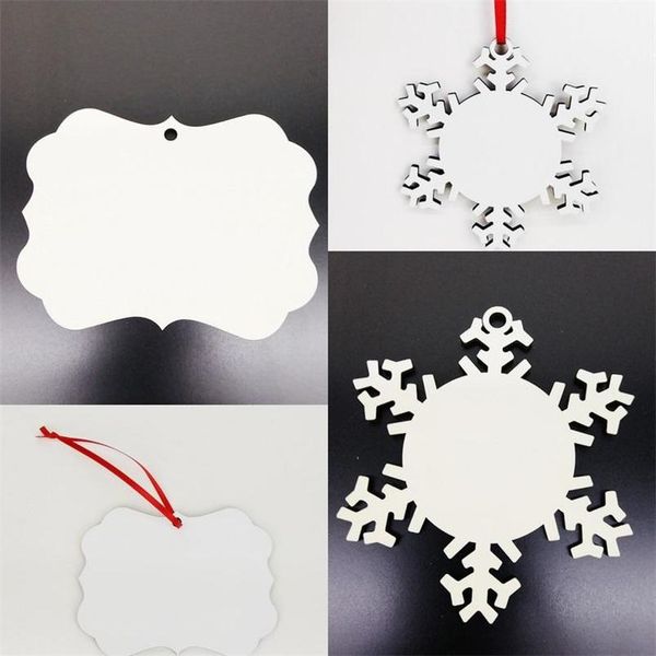 

2020 christmas decorations tree gift pendant sublimation blanks ornament wooden coating decor snowflakes circular star pendants diy