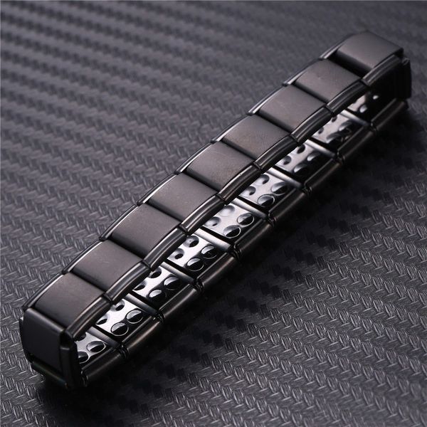 

ibnvq titanium steel adjustable stone black bracelet