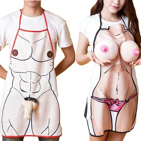 

aprons creative bbq 3d kitchen apron naked lady boobs funny cooking willy gag gift hen party woman nude