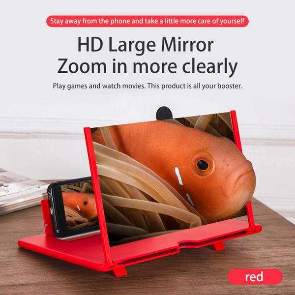 

12 inch folding enlarged screen magnifier radiation eye protection 3d hd video amplifier mobile phone stand bracket holder