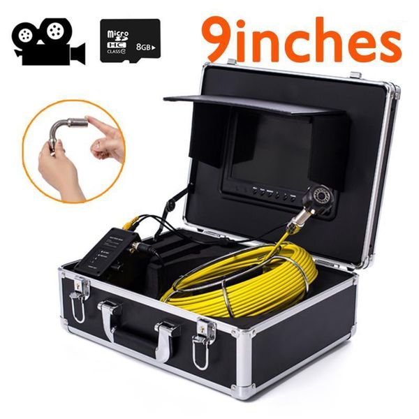 

20m cable 9inch tft color monitor pipe drain sewer endoscope inspection camera system used for pipeline inspection 23mm camera1
